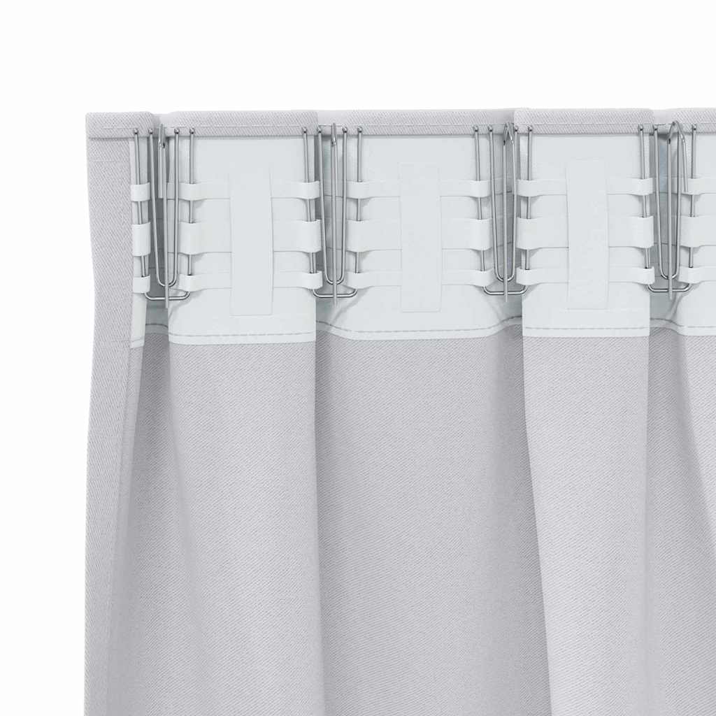 Mørkleggende Gardiner med Ringer 2 pcs Lys Grå 245 x 140 cm