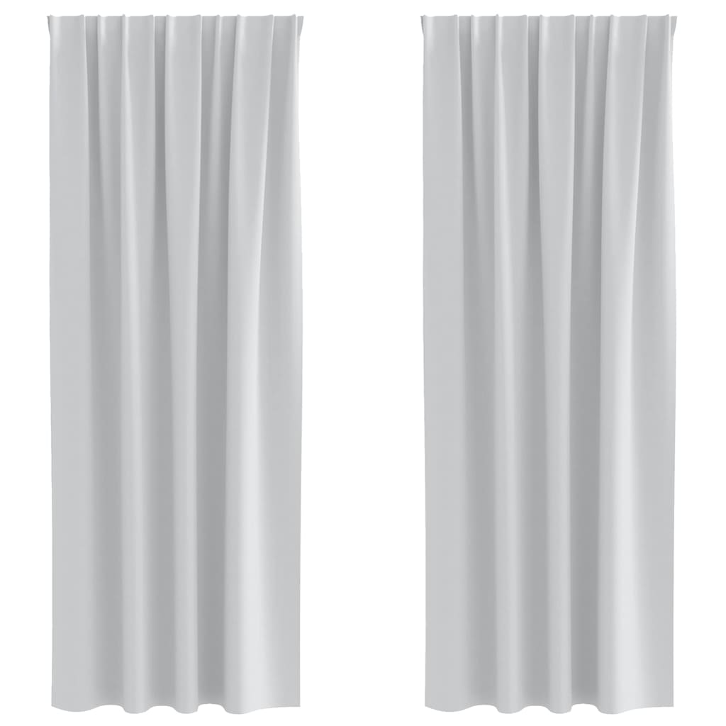 Mørkleggende Gardiner med Ringer 2 pcs Lys Grå 245 x 140 cm