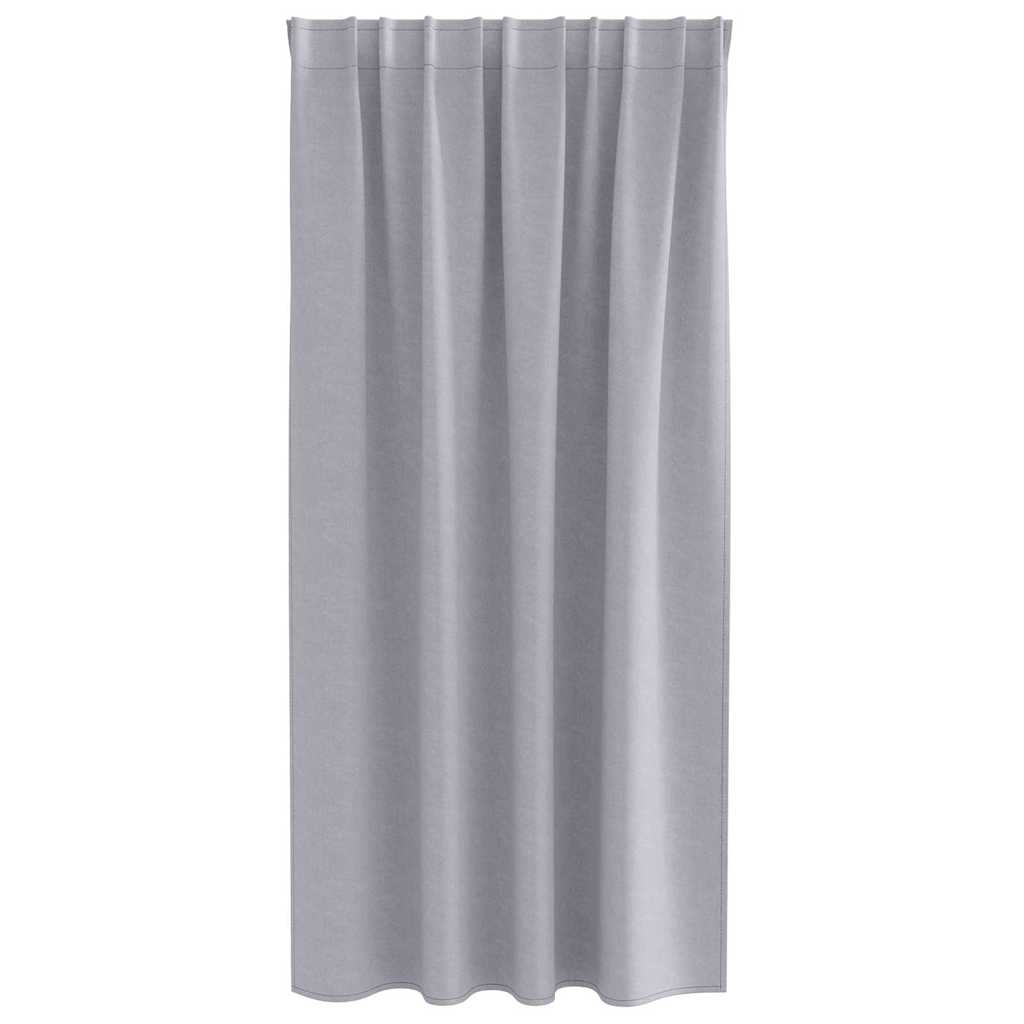 Mørkleggende Gardiner med Ringer 2 pcs Metall Grå 175 x 140 cm