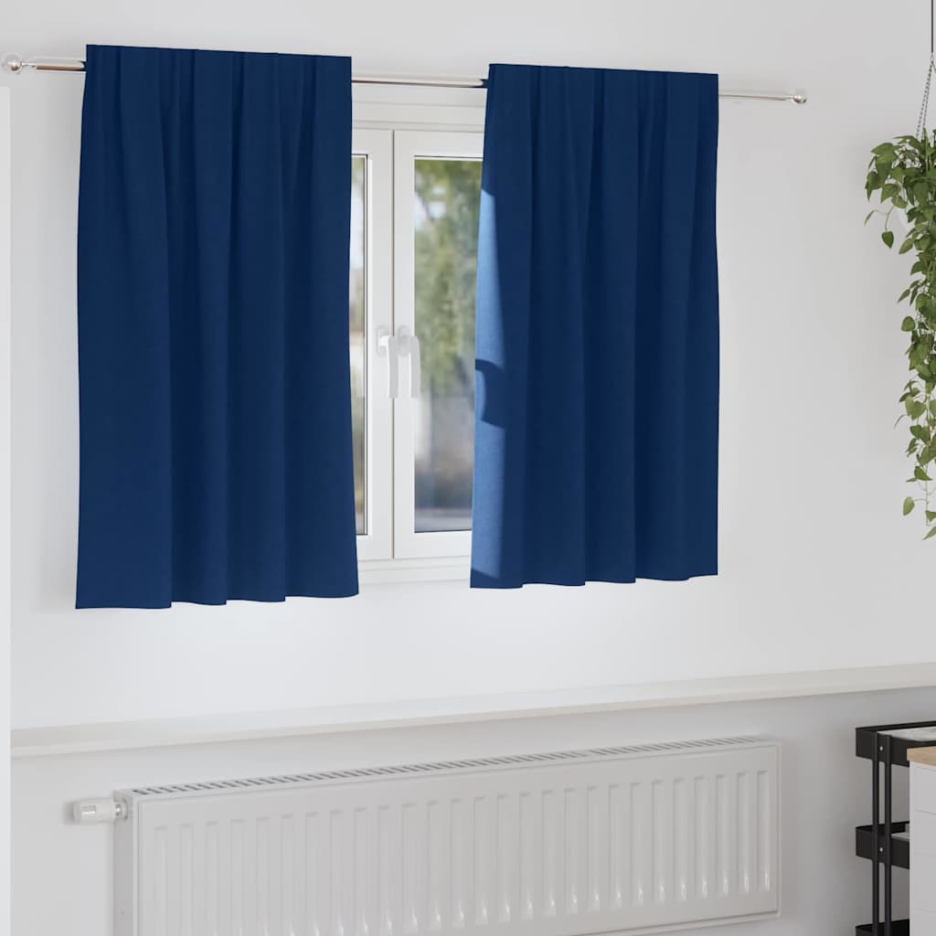 Mørkleggende Gardiner med Ringer 2 pcs Mørkeblå 140 x 140 cm vidaXL