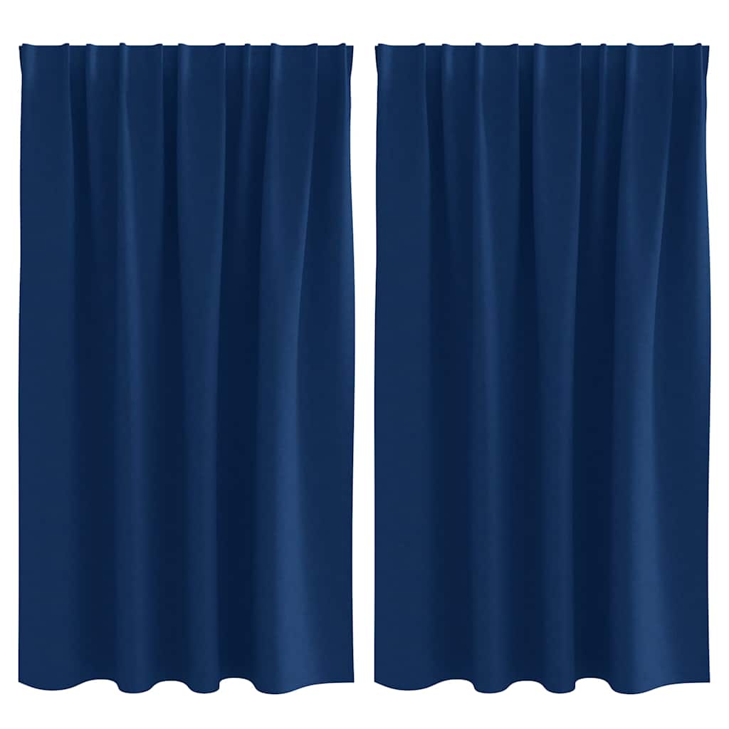 Mørkleggende Gardiner med Ringer 2 pcs Mørkeblå 140 x 140 cm vidaXL