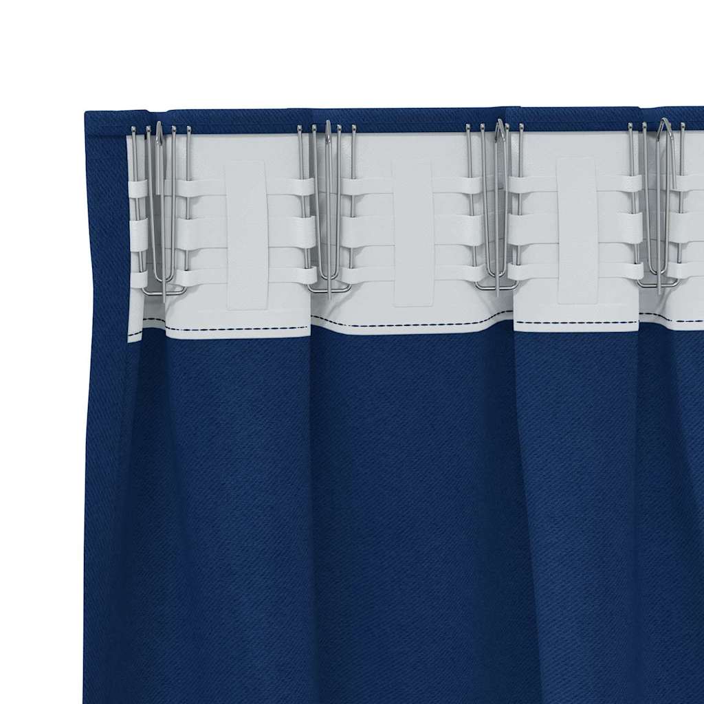 Mørkleggende Gardiner med Ringer 2 pcs Mørkeblå 175 x 140 cm vidaXL