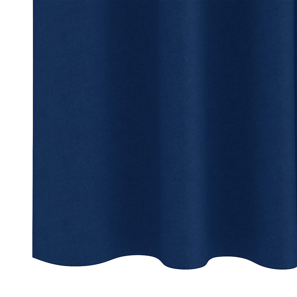 Mørkleggende Gardiner med Ringer 2 pcs Mørkeblå 175 x 140 cm vidaXL