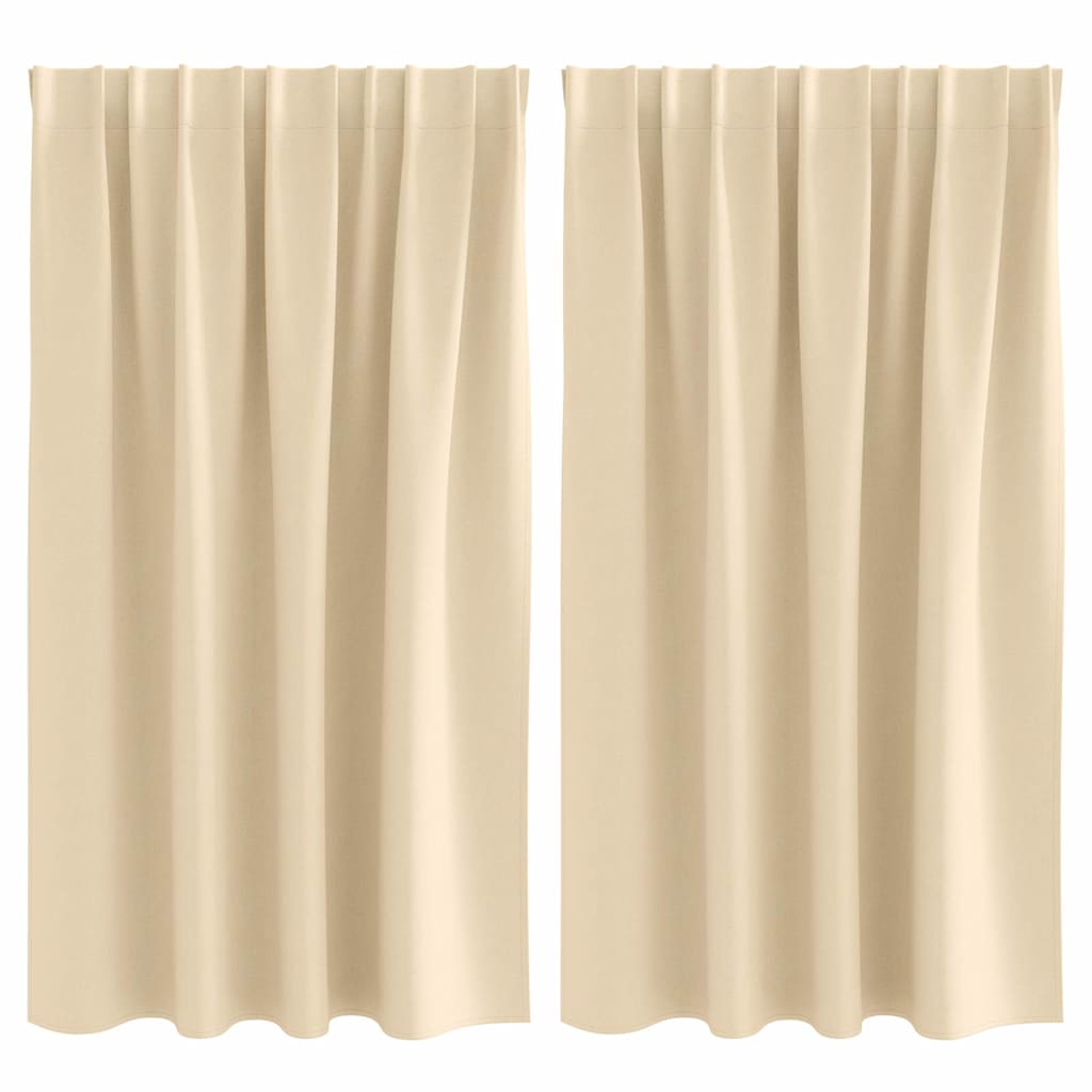 Mørkleggende Gardiner med Ringer 2 pcs Krem 140 x 140 cm vidaXL