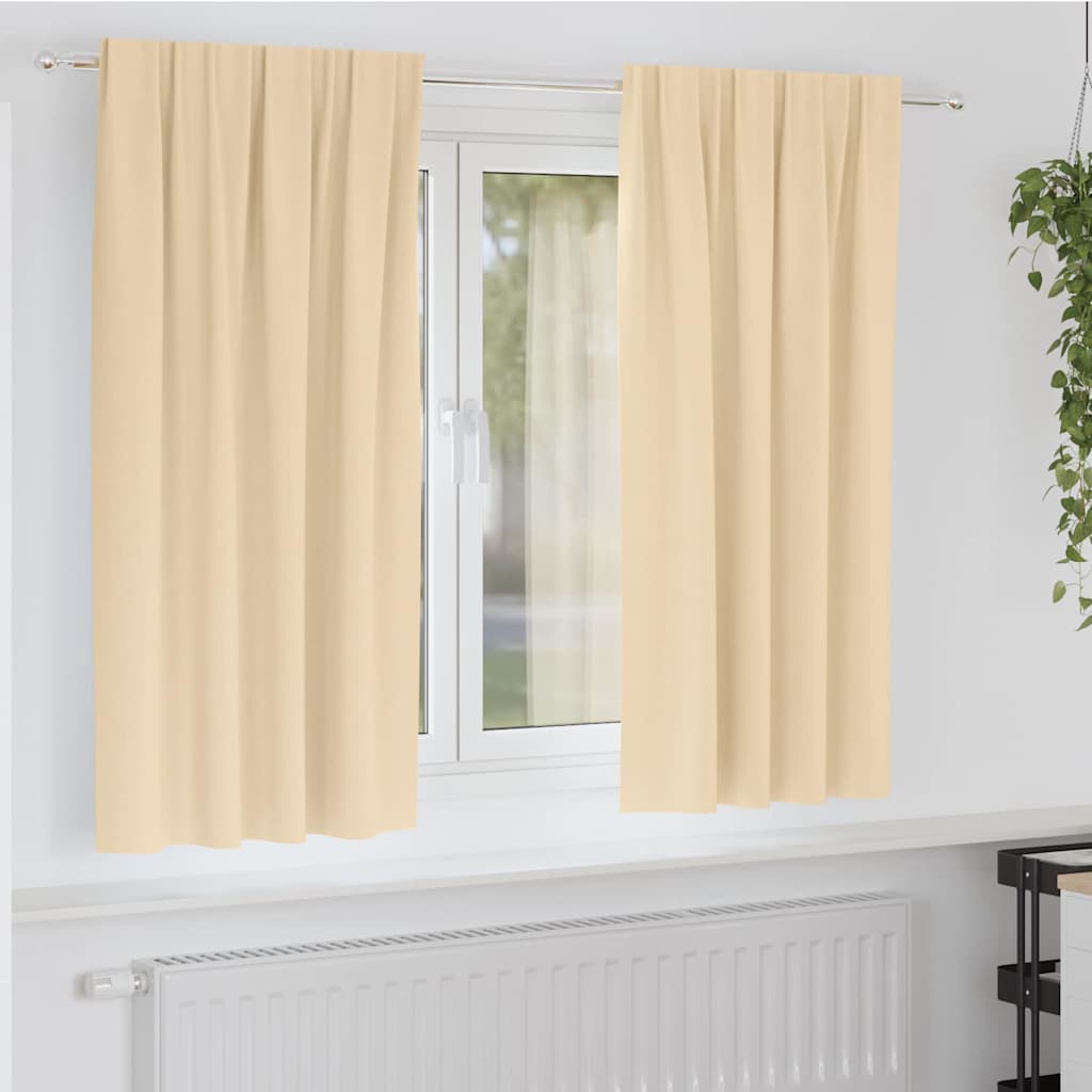 Mørkleggende Gardiner med Ringer 2 pcs Krem 175 x 140 cm