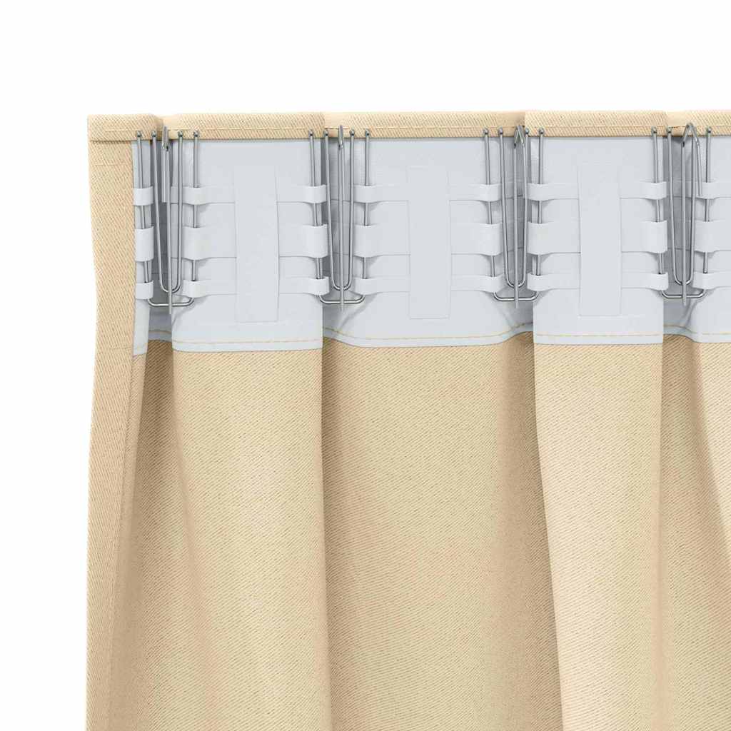Mørkleggende Gardiner med Ringer 2 pcs Krem 225 x 140 cm vidaXL