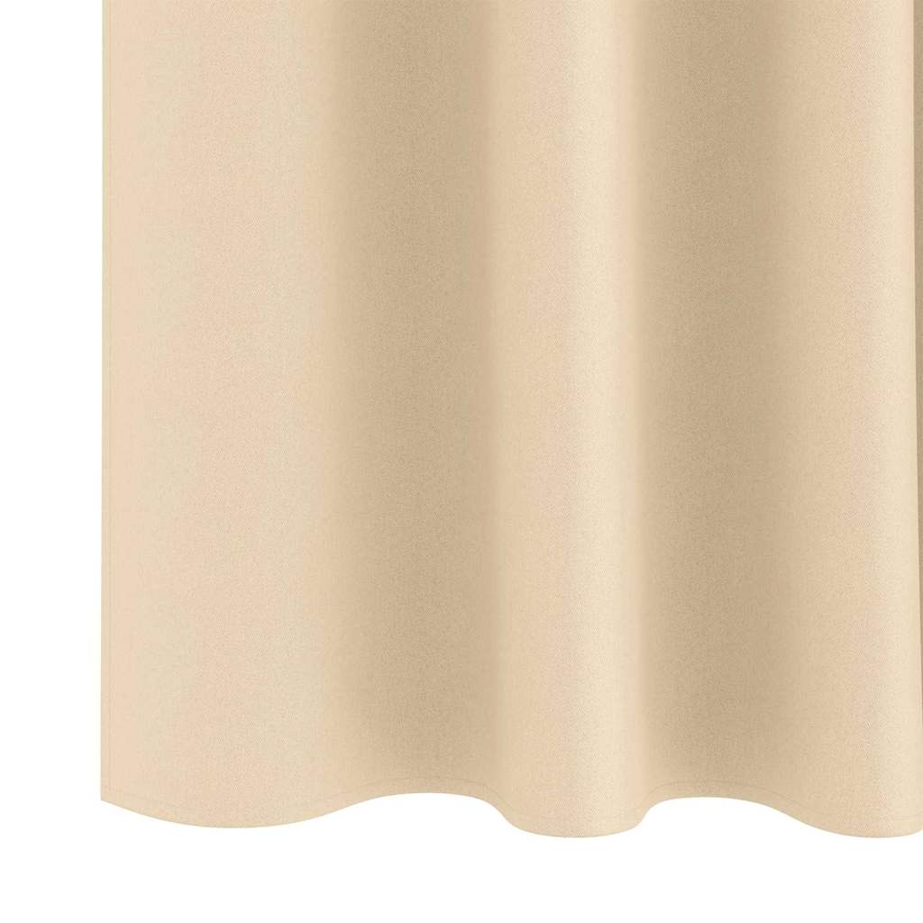 Mørkleggende Gardiner med Ringer 2 pcs Krem 225 x 140 cm vidaXL