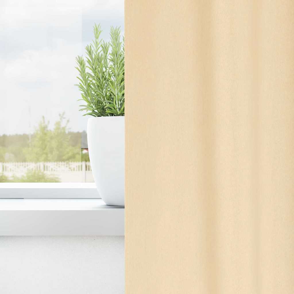 Mørkleggende Gardiner med Ringer 2 pcs Krem 225 x 140 cm vidaXL
