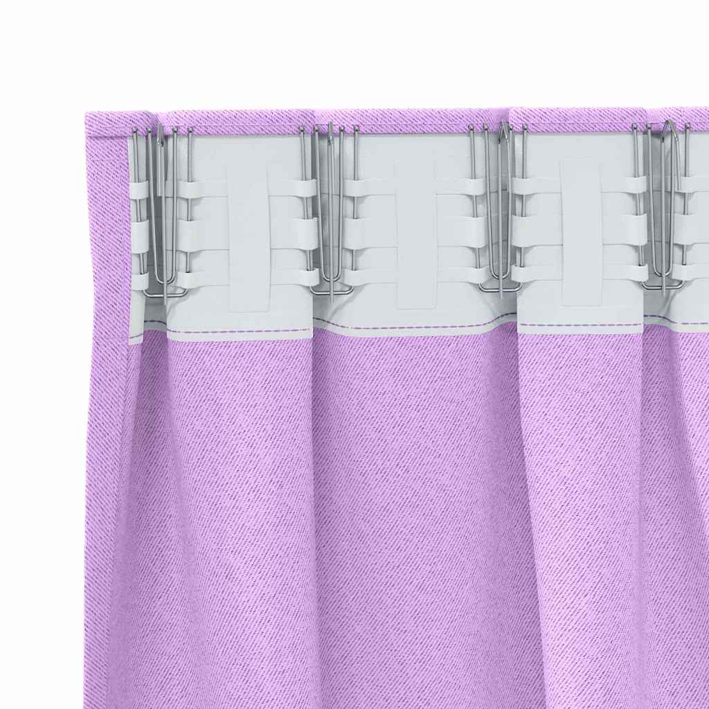 Mørkleggende Gardiner med Ringer 2 pcs Lilla 175 x 140 cm vidaXL