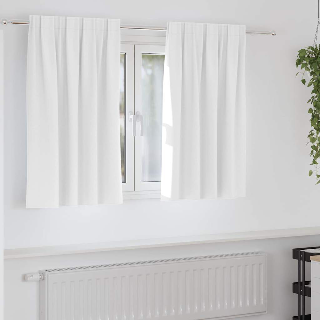 Mørkleggende Gardiner med Ringer 2 pcs Klart hvit 140 x 140 cm vidaXL