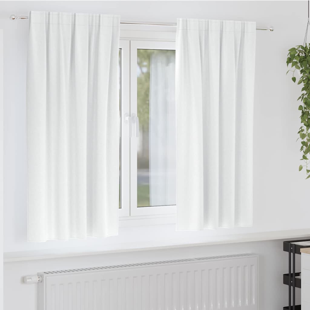 Mørkleggende Gardiner med Ringer 2 pcs Klart hvit 175 x 140 cm