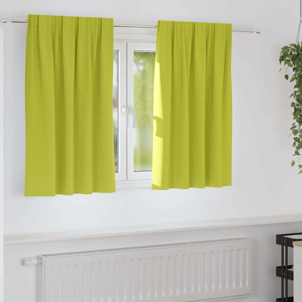Mørkleggende Gardiner med Ringer 2 pcs grønn 140 x 140 cm