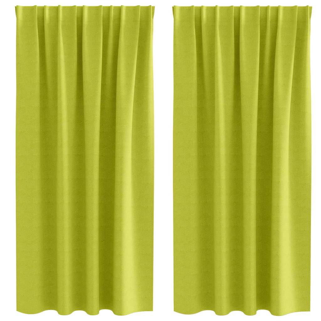 Mørkleggende Gardiner med Ringer 2 pcs grønn 175 x 140 cm