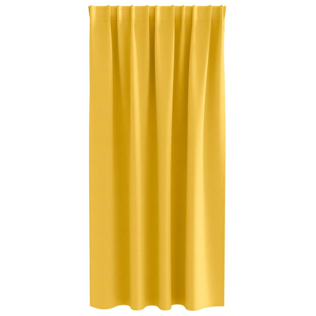 Mørkleggende Gardiner med Ringer 2 pcs Sennepsgul 175 x 140 cm