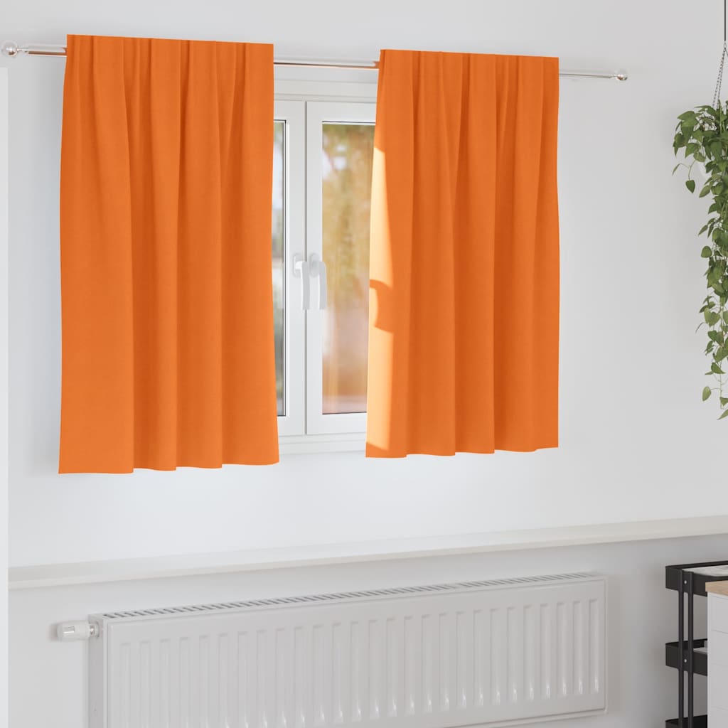 Mørkleggende Gardiner med Ringer 2 pcs Lys Oransje 140 x 140 cm vidaXL