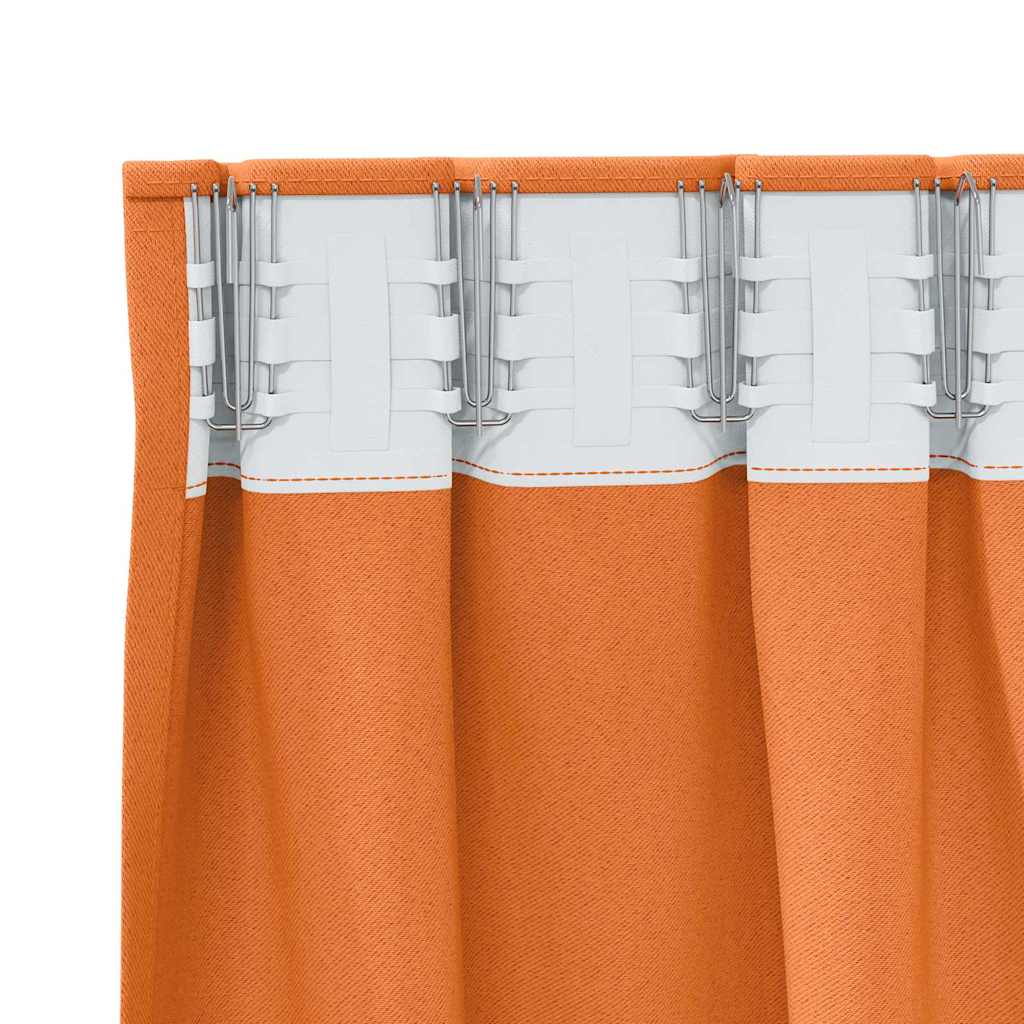 Mørkleggende Gardiner med Ringer 2 pcs Lys Oransje 225 x 140 cm vidaXL