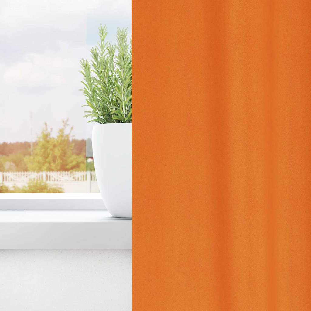 Mørkleggende Gardiner med Ringer 2 pcs Lys Oransje 225 x 140 cm vidaXL