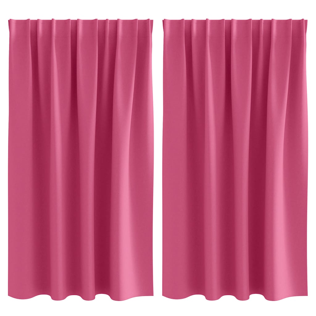 Mørkleggende Gardiner med Ringer 2 pcs Lys Rosa 140 x 140 cm