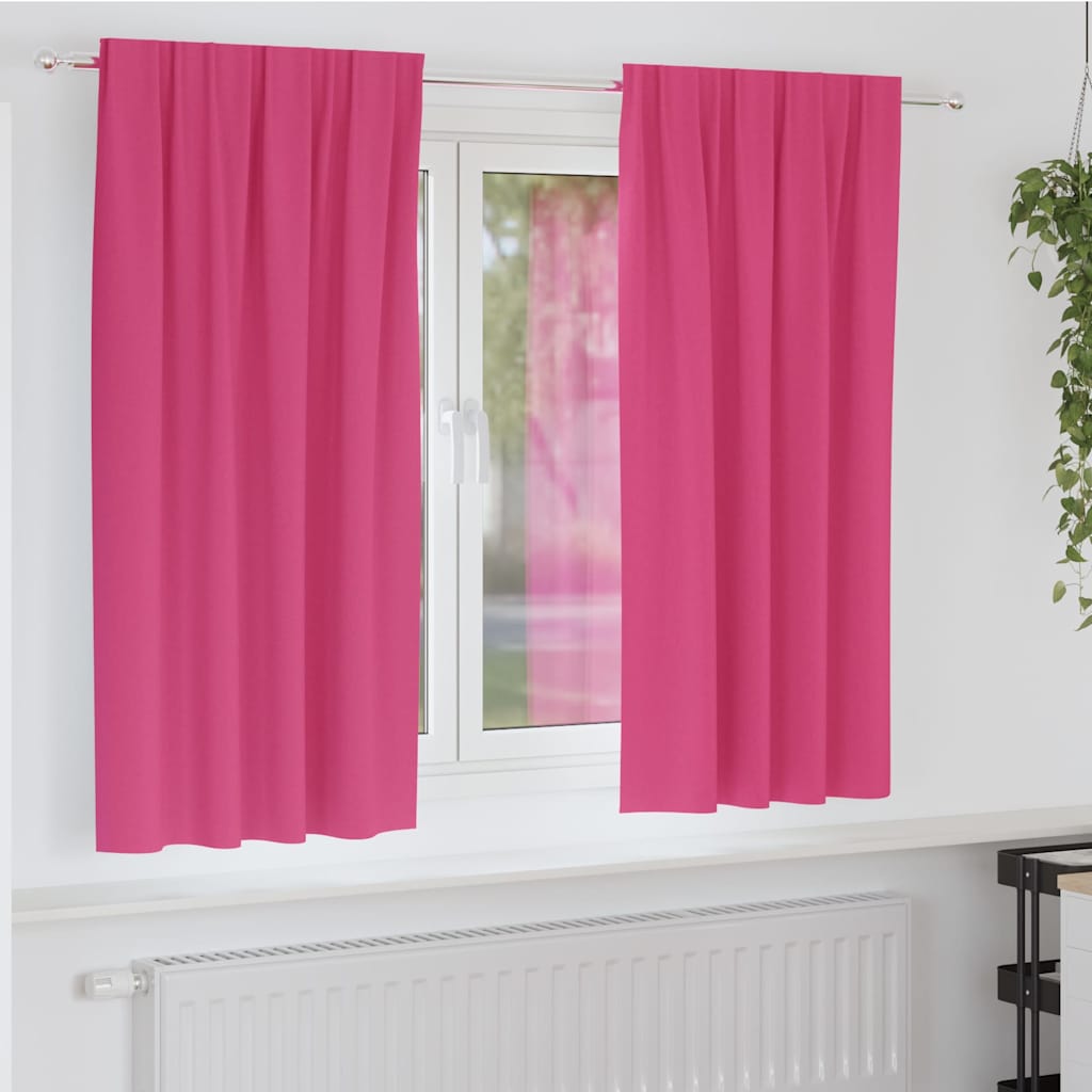 Mørkleggende Gardiner med Ringer 2 pcs Lys Rosa 175 x 140 cm
