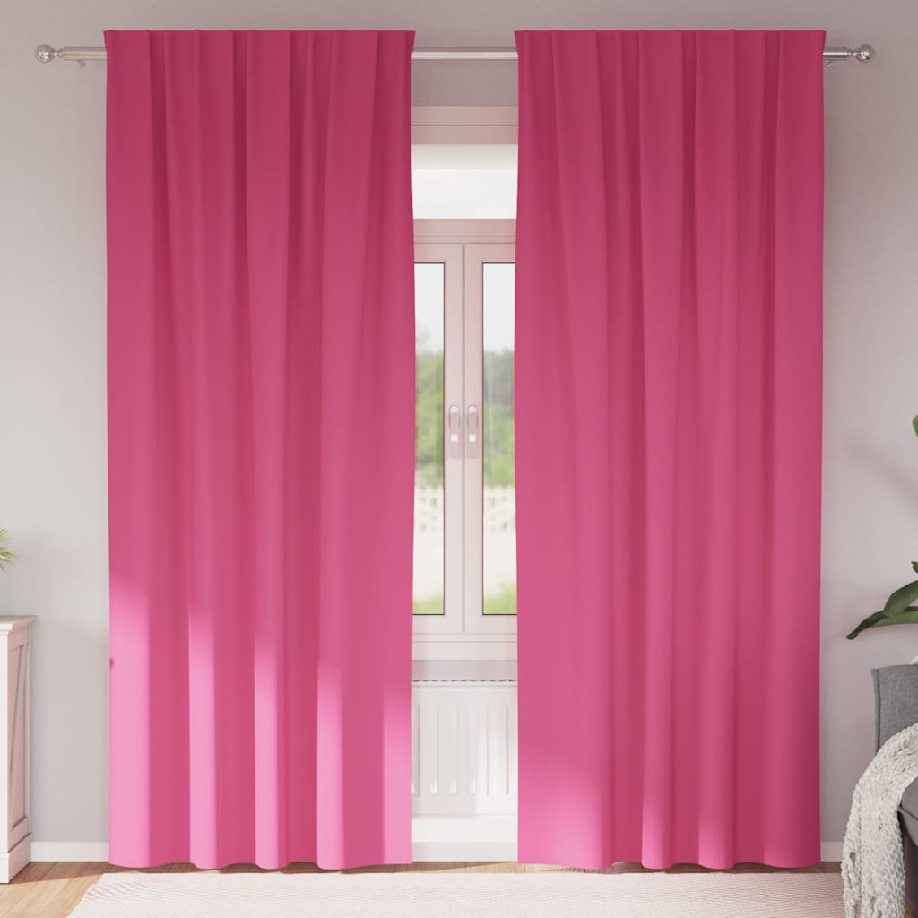 Mørkleggende Gardiner med Ringer 2 pcs Lys Rosa 260 x 140 cm