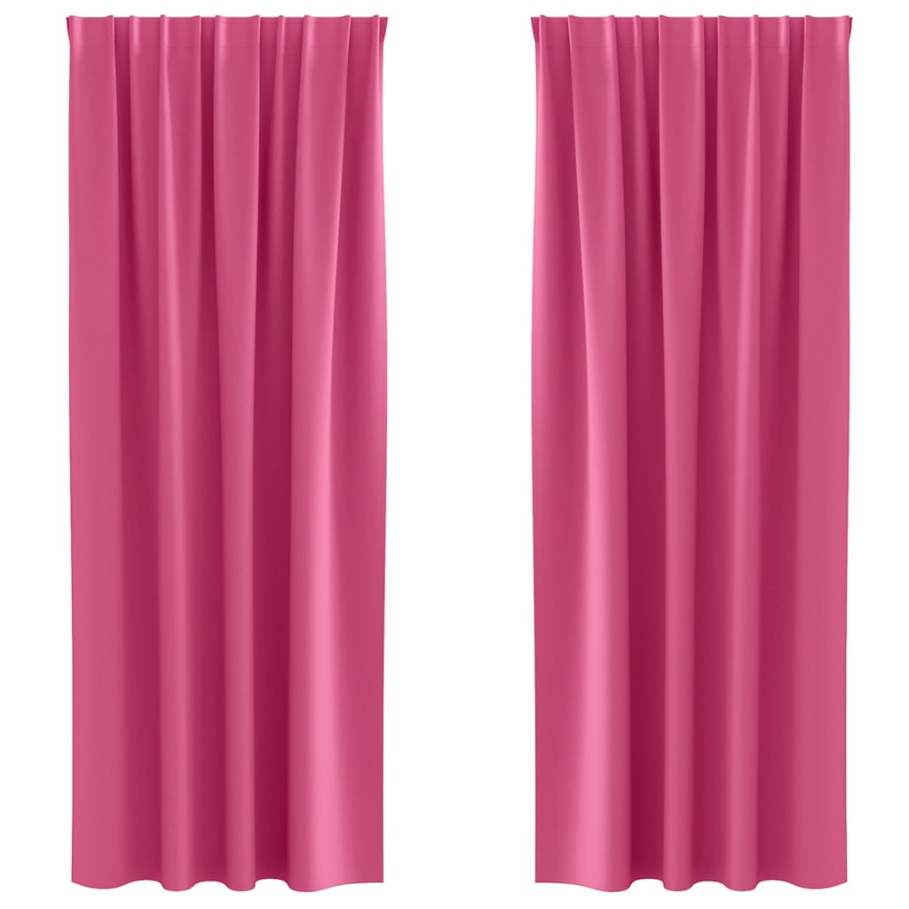 Mørkleggende Gardiner med Ringer 2 pcs Lys Rosa 260 x 140 cm