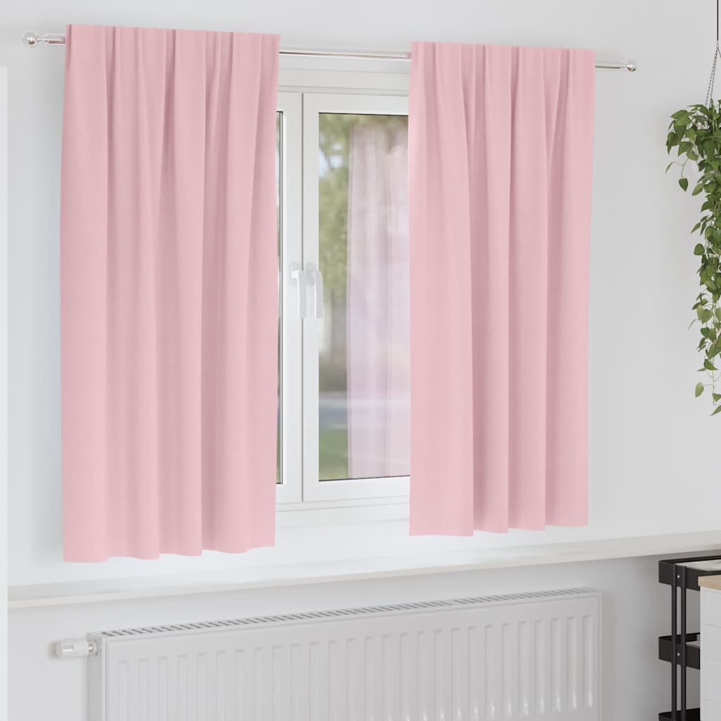 Mørkleggende Gardiner med Ringer 2 pcs Babyrosa 175 x 140 cm