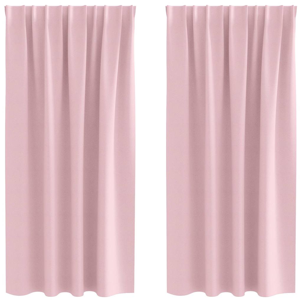 Mørkleggende Gardiner med Ringer 2 pcs Babyrosa 175 x 140 cm