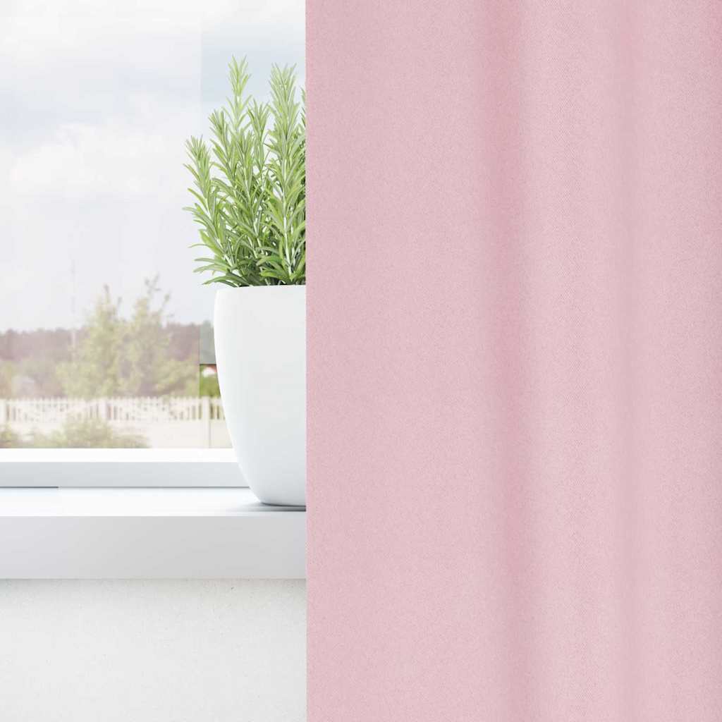 Mørkleggende Gardiner med Ringer 2 pcs Babyrosa 225 x 140 cm