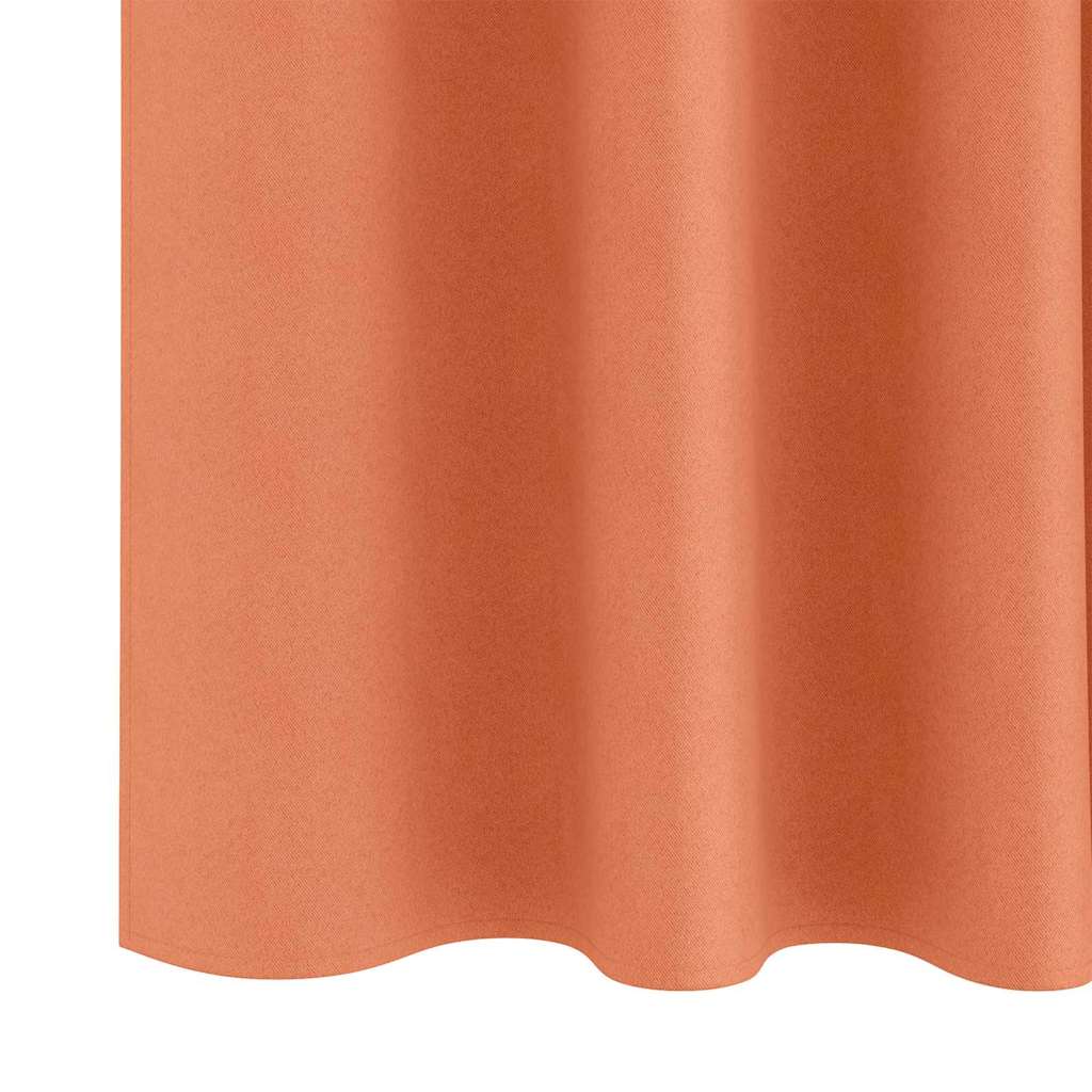 Mørkleggende Gardiner med Ringer 2 pcs Terrakotta 175 x 140 cm