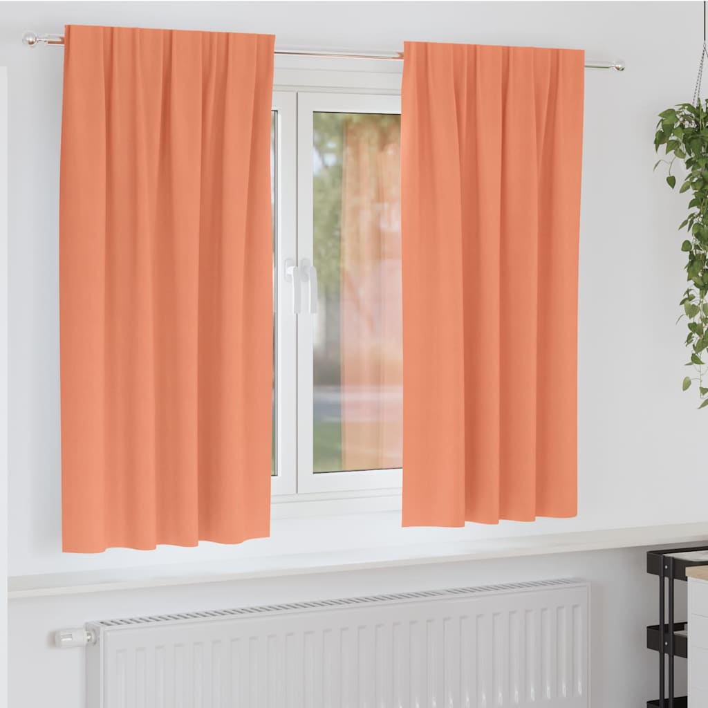 Mørkleggende Gardiner med Ringer 2 pcs Terrakotta 175 x 140 cm