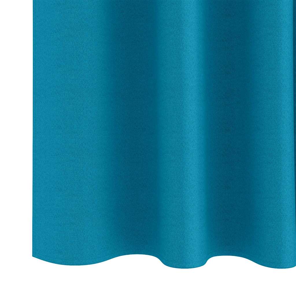 Mørkleggende Gardiner med Ringer 2 pcs Turkis 140 x 140 cm vidaXL