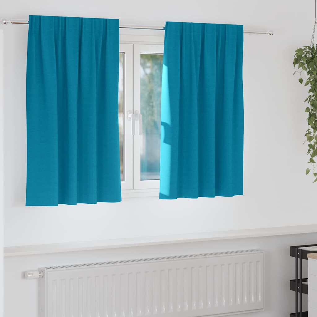 Mørkleggende Gardiner med Ringer 2 pcs Turkis 140 x 140 cm vidaXL