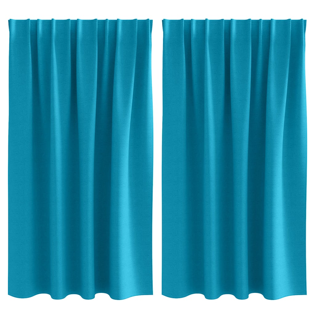 Mørkleggende Gardiner med Ringer 2 pcs Turkis 140 x 140 cm vidaXL