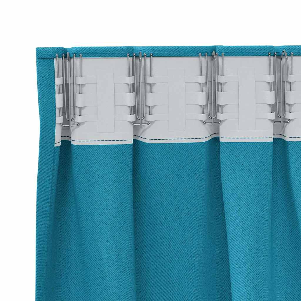 Mørkleggende Gardiner med Ringer 2 pcs Turkis 245 x 140 cm vidaXL