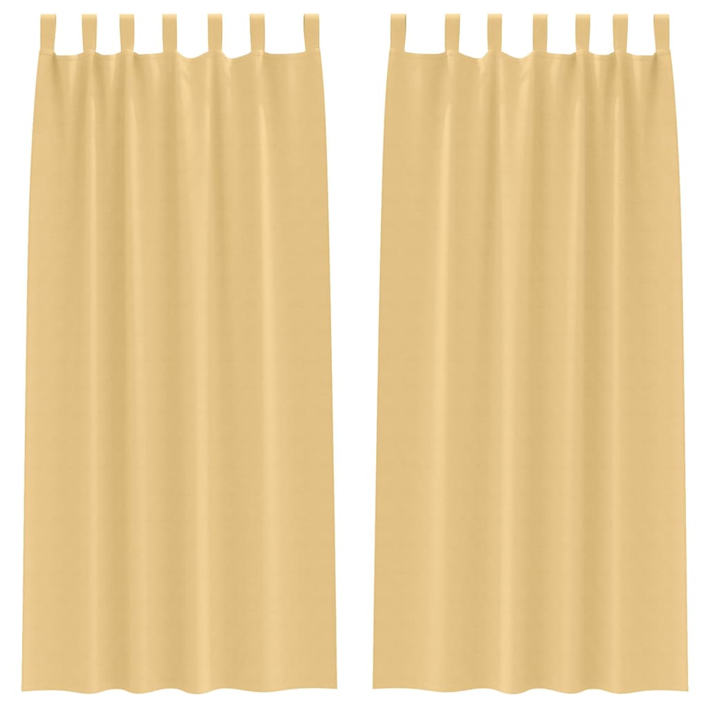 Mørkleggende Gardiner med Ringer 2 pcs Beige 225 x 140 cm