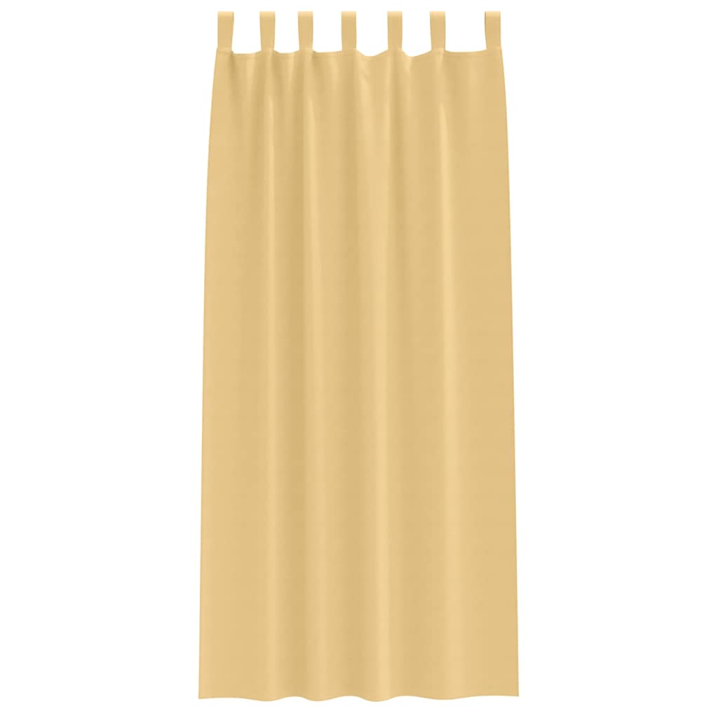 Mørkleggende Gardiner med Ringer 2 pcs Beige 225 x 140 cm