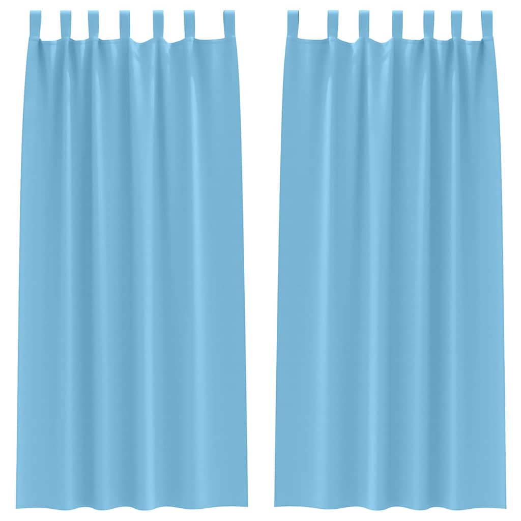 Mørkleggende Gardiner med Ringer 2 pcs Lys blå 225 x 140 cm