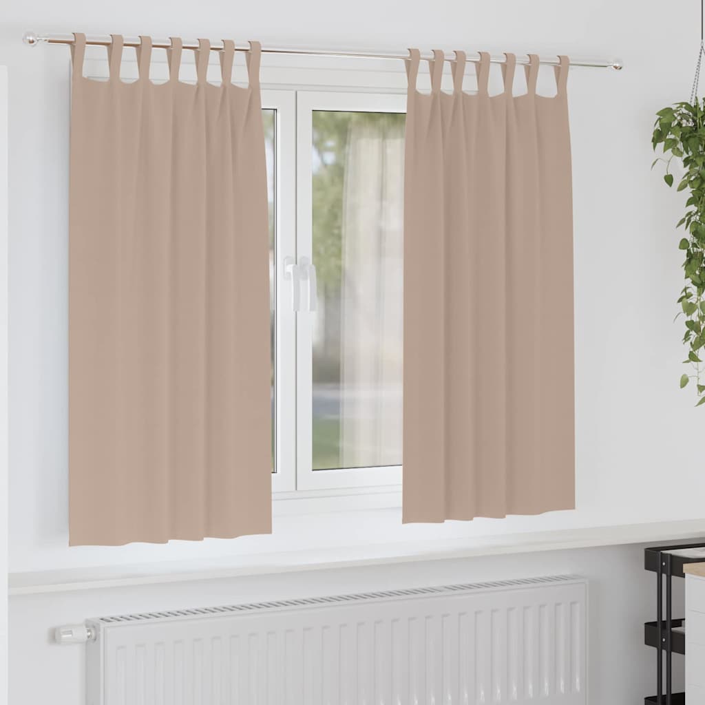 Mørkleggende Gardiner med Ringer 2 pcs Gråbrun 175 x 140 cm