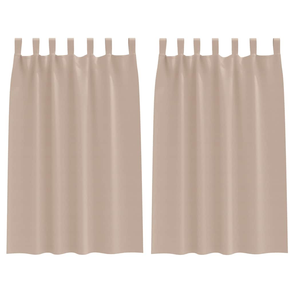 Mørkleggende Gardiner med Ringer 2 pcs Gråbrun 175 x 140 cm