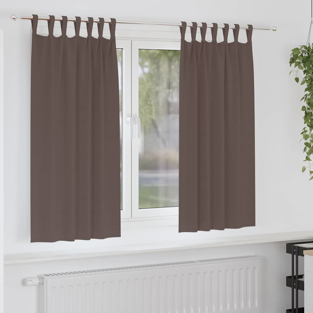 Mørkleggende Gardiner med Ringer 2 pcs Mørk brun 175 x 140 cm