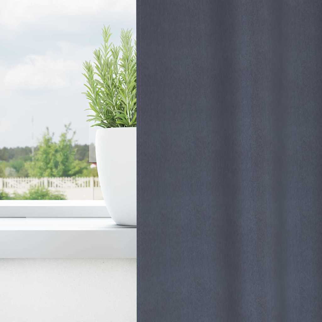 Mørkleggende Gardiner med Ringer 2 pcs Antrasitt 225 x 140 cm