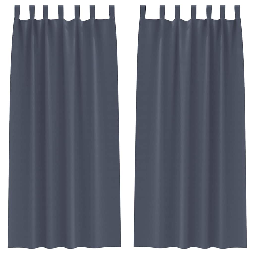 Mørkleggende Gardiner med Ringer 2 pcs Antrasitt 225 x 140 cm
