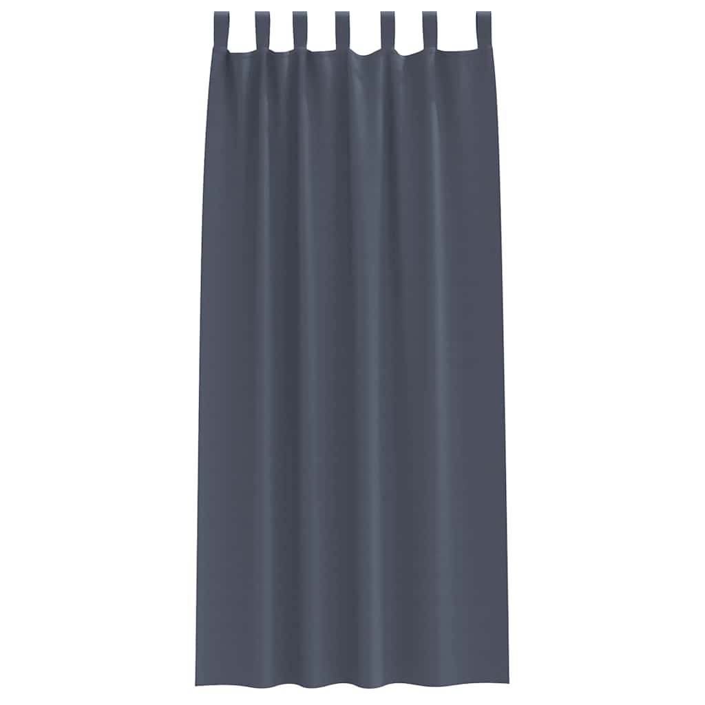 Mørkleggende Gardiner med Ringer 2 pcs Antrasitt 225 x 140 cm