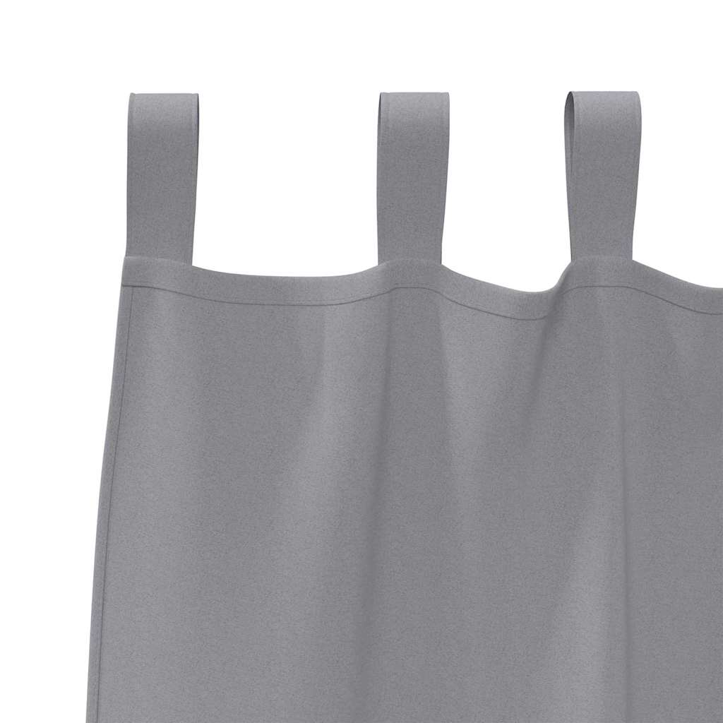 Mørkleggende Gardiner med Ringer 2 pcs Lysegrå 225 x 140 cm