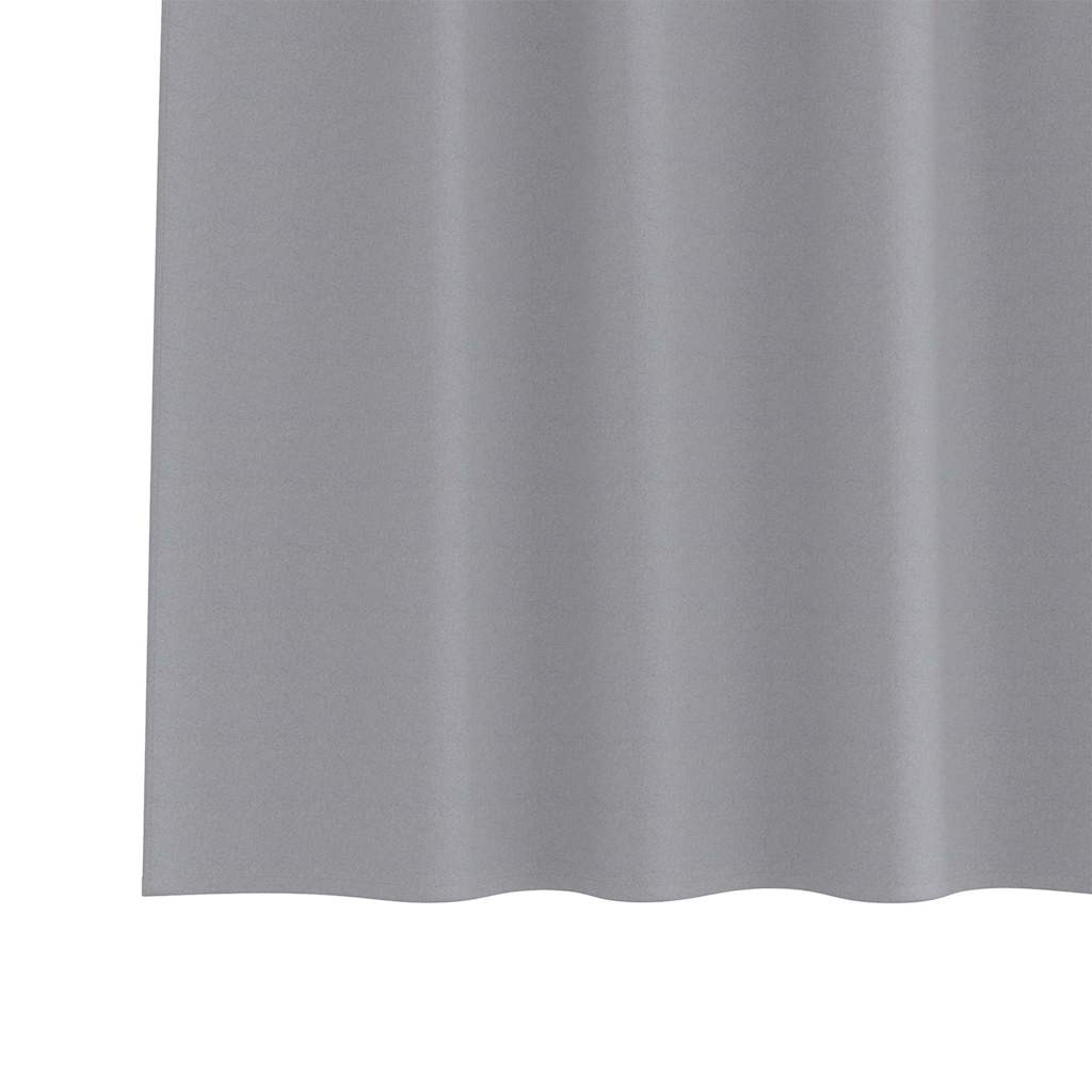Mørkleggende Gardiner med Ringer 2 pcs Lysegrå 225 x 140 cm