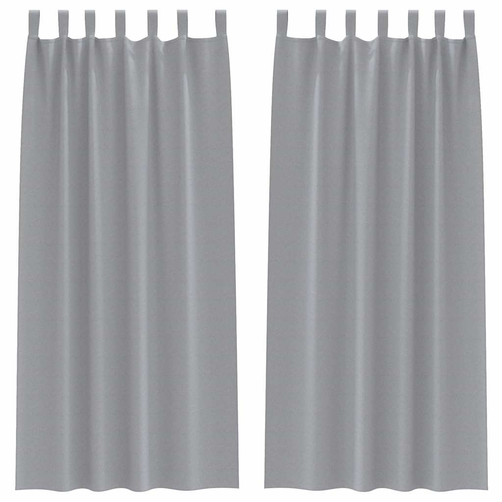 Mørkleggende Gardiner med Ringer 2 pcs Lysegrå 225 x 140 cm