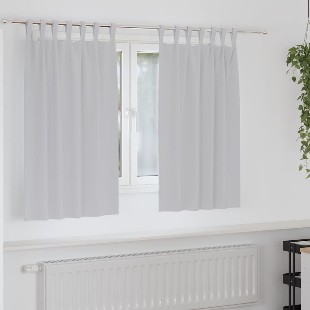 Mørkleggende Gardiner med Ringer 2 pcs Lysegrå 140 x 140 cm