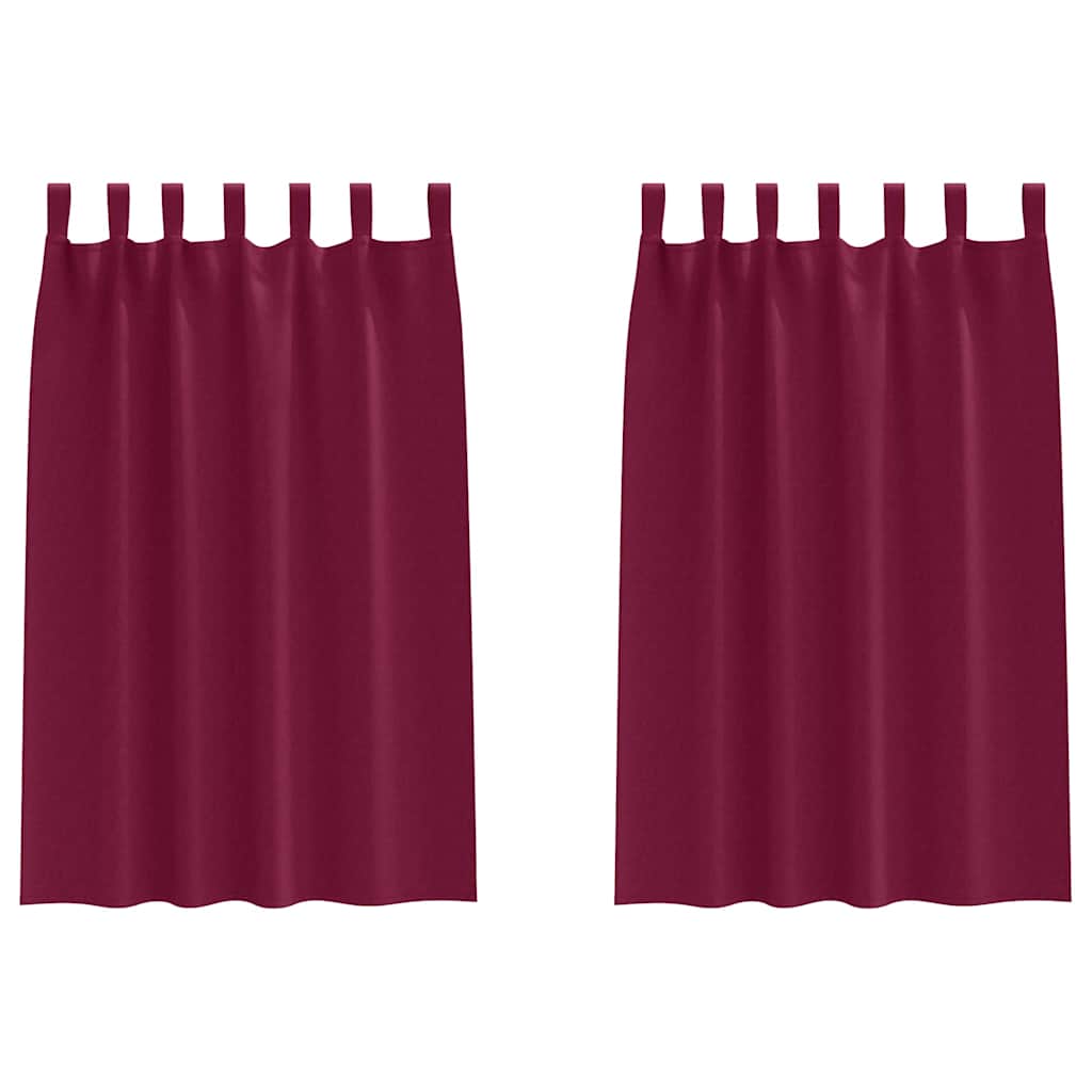 Mørkleggende Gardiner med Ringer 2 pcs Vinrød 175 x 140 cm