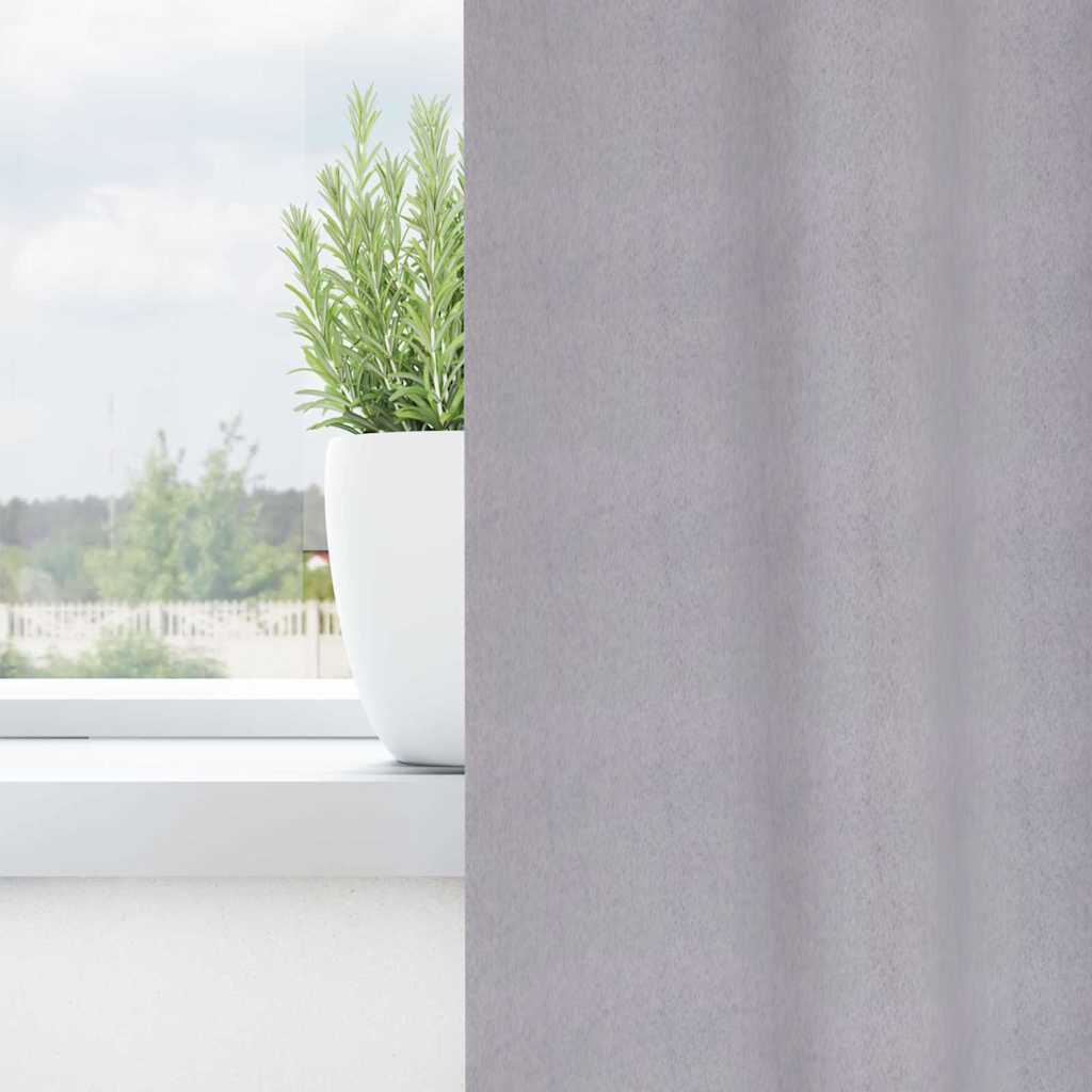 Mørkleggende Gardiner med Ringer 2 pcs Metall Grå 140 x 140 cm