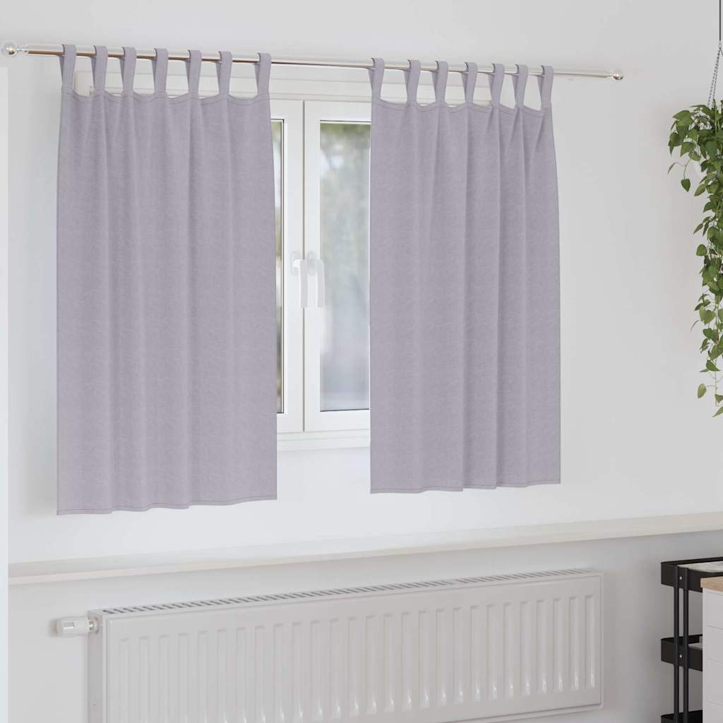 Mørkleggende Gardiner med Ringer 2 pcs Metall Grå 140 x 140 cm